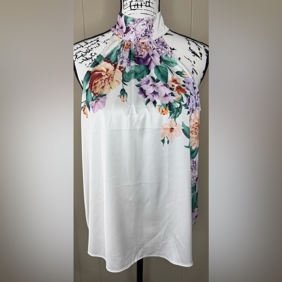 NWT Express Floral Halter Tank Top Womens Size Medium - Picture 9 of 9